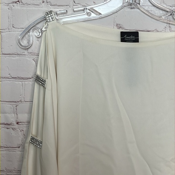 Travelers Collection by Chico's Chiffon Layered Top with Rhinestones - Picture 2 of 10